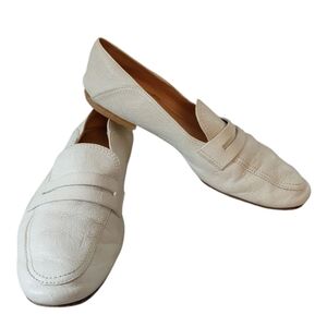 Club Monaco Kedda Ivory Leather Loafer Women's Size 8 Flats EU 38